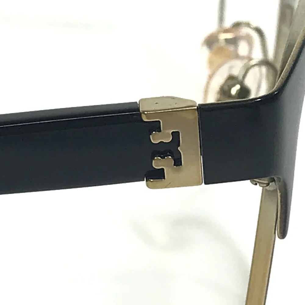 Tory Burch Eyeglasses Frames TY 1054 3100 Shiny Black Gold Round 50-18-140